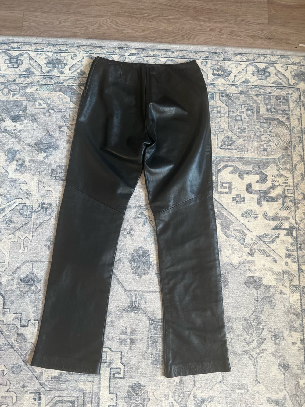 Vintage Danier Genuine Leather Black Pants Straight Leg Made in Canada Size 8